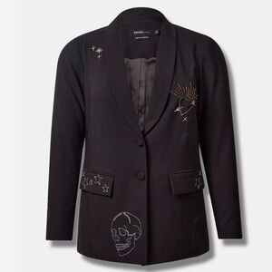🖤TORRID Embroidered Classic Fit Blazer. SIZE 0❤️
